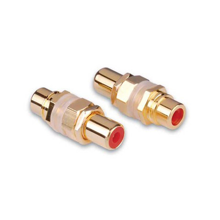 280048 Vanco Connector Gold Blukhead RCA Jacks White 2 pack