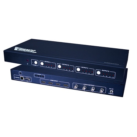 280568 Vanco HDMI 4 x 4 Matrix Selector Switch over Coax (100M)