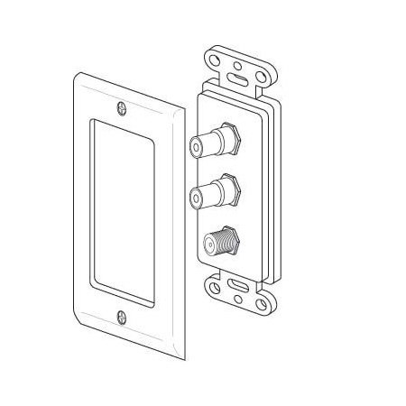 28107W Vanco Wall Plate Dual RCA & 1F Decor White