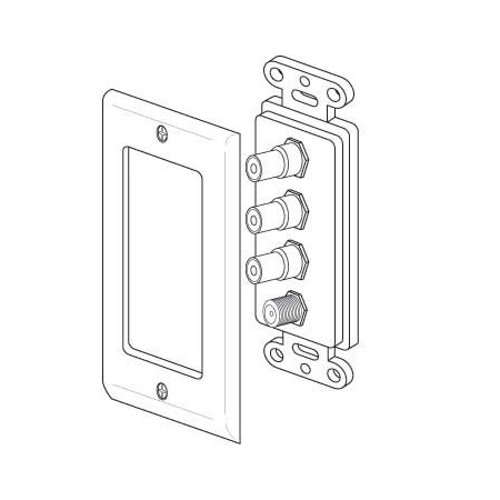 Vanco Triple RCA Jacks and Coax Decor Wall Plate