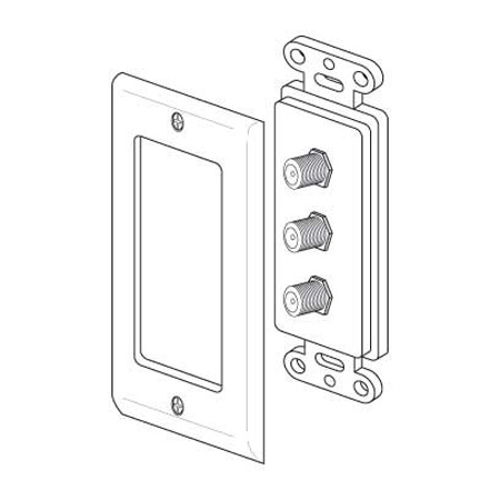 Vanco Triple Coax Decor Wall Plate
