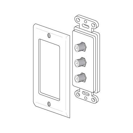 28111W Vanco Wall Plate Triple Gold F Decor White