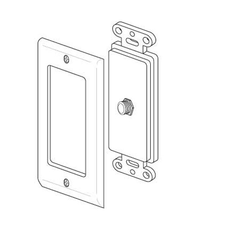 28117WX Vanco Wall Plate 1/4" Stereo Jack Decor White