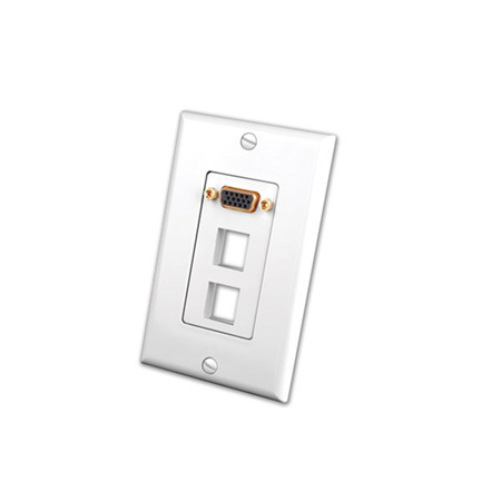 281203 Vanco S-VGA Wall Plate Insert with Dual Keystone Openings