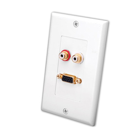 Vanco S-VGA and Dual RCA Jacks Decor Wall Plate