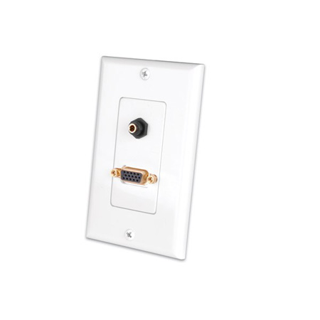Vanco S-VGA and 3.5 mm Stereo Jack Decor Wall Plate