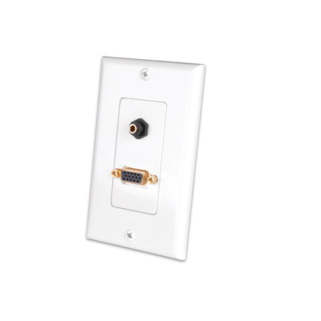 281212X Vanco Wall Plate VGA + 3.5mm Decor White