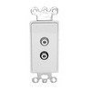 Show product details for 28122W Vanco Wall Plate Banana Jacks 2 Pairs Gold White