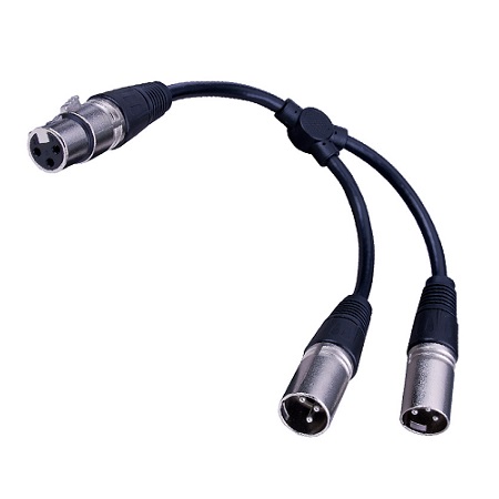 Vanco XLR Female Jack to 2-Male XLR Plugs 