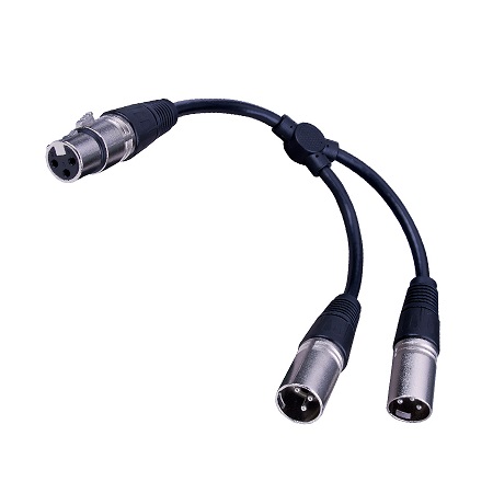 281322X Vanco Adapter XLR 16GA 3 Pin Female to 2-3 Pin Male 12 In