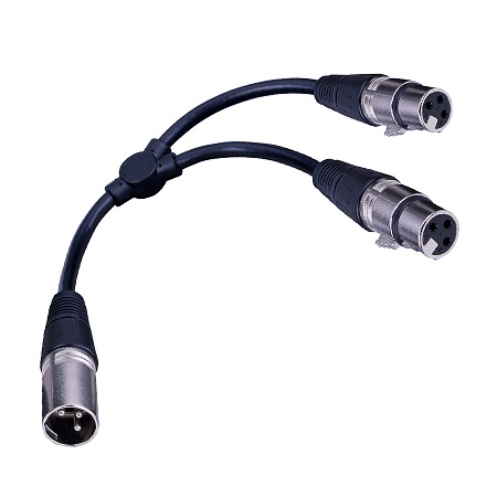 281323X Vanco Adapter XLR 16GA 3 Pin Male to 2-3 Pin Female 12 In