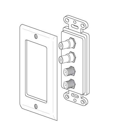 Vanco Dual RCA Jacks and Dual Coax Decor Wall Plate