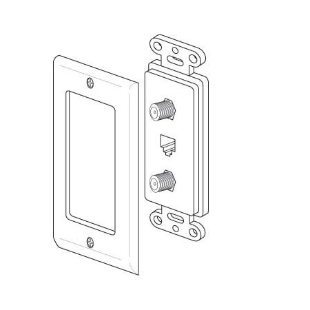 Vanco Telephone/Dual Coax Decor Wall Plate