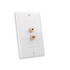 Show product details for 28147IX Vanco Wall Plate 2 Pair Binding Post Gold Decor Ivory