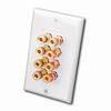 28158W Vanco Wall Plate 4 Pair Spring Load Binding Port White