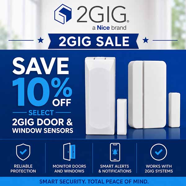 2GIG July Sale - 2GIG Save 10% Off Select 2GIG Door & Window Sensors