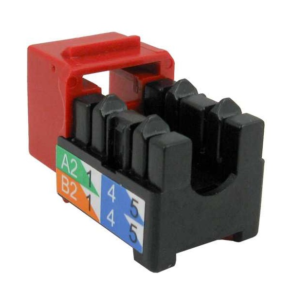 302-J2627/RD Vertical Cable 302 Series CAT6 Data Grade Keystone Jacks - Red