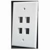 Show product details for 304-M2729/4P/WH Vertical Cable 304 Series Keystone Wall Plate 4-Port - White