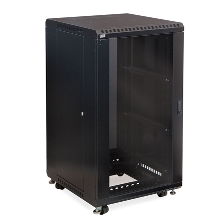 3100-3-024-22 Kendall Howard 22U LINIER Glass/Vented Doors 24" Server Cabinet