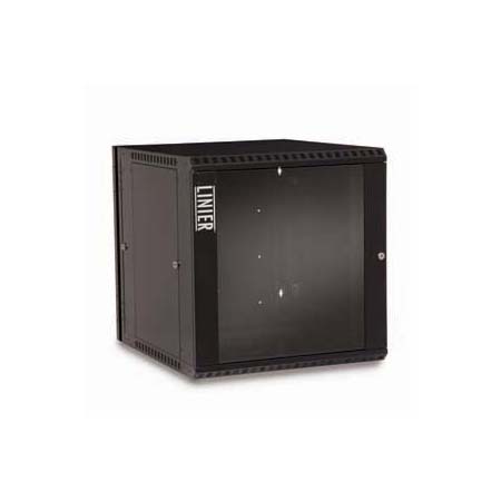 3130-3-001-12 Kendall Howard 12U Linier Glass Door Swing-out Wall Mount Cabinet - Black Finish - 23.5"W x 24.13"H x 25.99"D