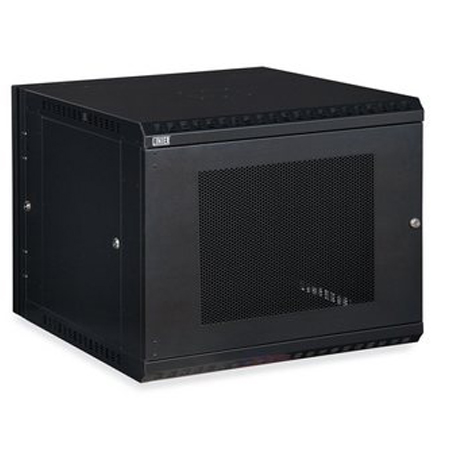 3132-3-001-09 Kendall Howard 9U Linier Vented Door Swing-out Wall Mount Cabinet - Black Finish - 23.5"W x 18.88"H x 25.99"D
