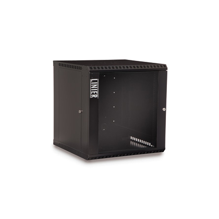 3140-3-001-12 Kendall Howard 12U Linier Glass Door Fixed Wall Mount Cabinet - Black Finish - 23.5"W x 24.13"H x 22.86"D