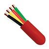 315-224/R/5RDCP Vertical Cable 22 AWG 4 Conductors Unshielded Solid Bare Copper FPLP Non-Plenum Fire Alarm Cable - 500' Coil Pack - Red
