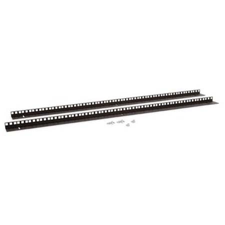 3150-3-001-22 Kendall Howard 22U Linier Wall Mount Vertical Rail Kit Cage Nut - Black Powder Coat Finish - .912"W x 36.75"H x 2"D