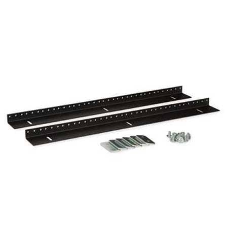 3150-3-002-12 Kendall Howard 12U Linier Wall Mount Vertical 10-32 Tapped Rail Kit - Black Powder Coat Finish - .912"W x 21"H x 2"D