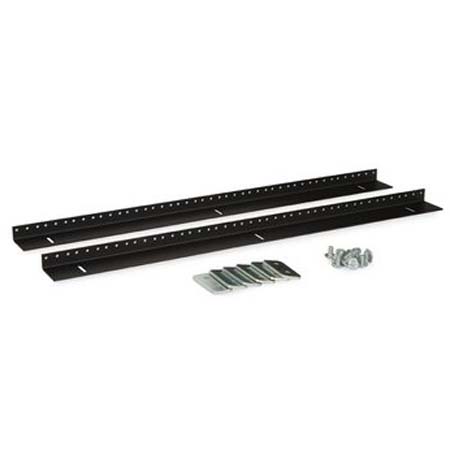 3150-3-002-15 Kendall Howard 15U Linier Wall Mount Vertical 10-32 Tapped Rail Kit  - Black Powder Coat Finish - .912"W x 26.25"H x 2"D