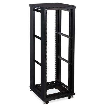 3170-3-024-37 Kendall Howard 37U Linier Server Cabinet No Doors/No Side Panels 24" Usable Depth - Black Finish - 24"W x 71.7"H x 27"D