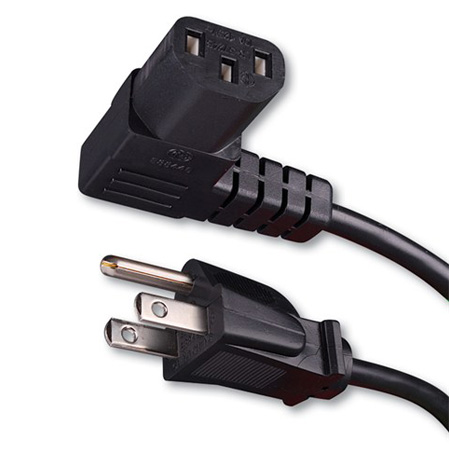 339006 Vanco Power Cord Right Angle 3C/18AWG SVT 6 ft
