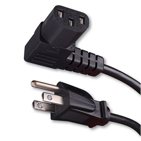 339015X Vanco Power Cord Right Angle 3C/18 AWG SVT 1.5ft