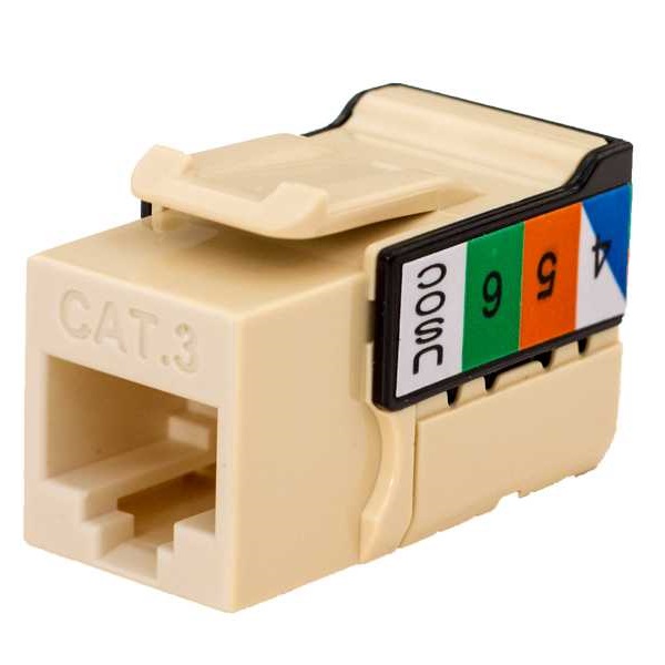 350-V2506/IV Vertical Cable 350 Series CAT3 Data Grade Keystone Jacks - Ivory