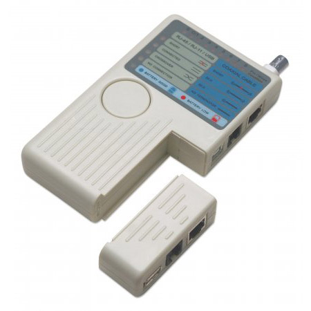 351911 Intellinet 4-in-1 Cable Tester RJ-11 RJ-45 USB and BNC