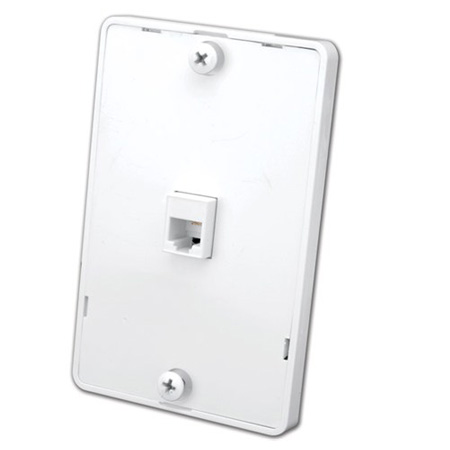 400003 Vanco Wall Plate Phone Jack Wall Mount 6C Steel