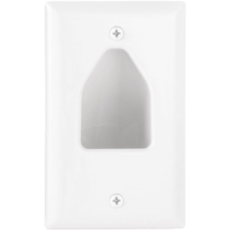 45-0001-LA 1-Gang Recessed Low Voltage Plate - Lite Almond