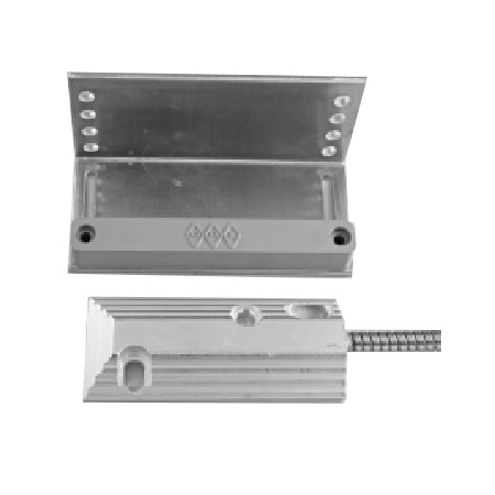 4532L GRI Closed Miniature Overhead Door Magnetic Contact 2 1/2" Gap with 2' Armored Cable