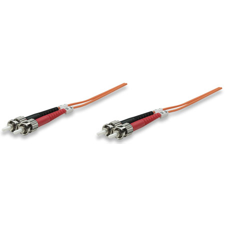 470056 Intellinet Fiber Optic Patch Cable Duplex Multimode ST/ST - OM2 - 3.0 Feet - Orange