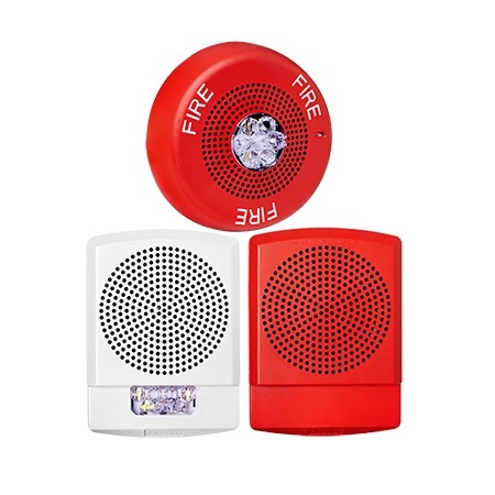 4871016 Potter PE-SPKR High Fidelity Speaker Wall Fire Clear Lens 25/70V Indoor - Red
