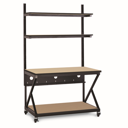 5000-3-201-48 Kendall Howard 48 inch Performance Work Bench with Full Bottom Shelf - Hard Rock Maple