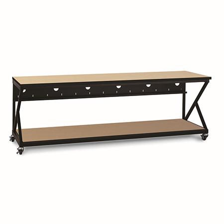 5000-3-301-96 Kendall Howard 96 inch Performance Work Bench with Full Bottom Shelf No Upper Shelving - Hard Rock Maple