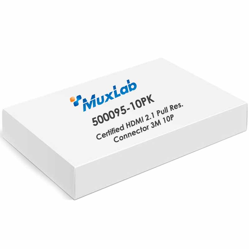 500095-10PK MuxLab Certified HDMI 2.1 Pull Res. Connector 3M 10P
