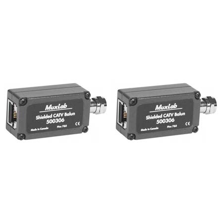 500306-2PK MuxLab Shielded CATV Balun - 2-Pack