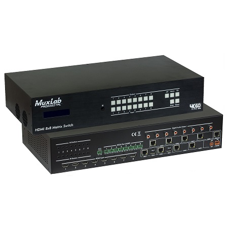 500413-EU Muxlab HDMI 8x8 Matrix Switch HDBT 4K/60 - EU