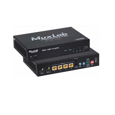 500424-EUR Muxlab HDMI/HDBT 1x4 Splitter RS232 UHD-4K