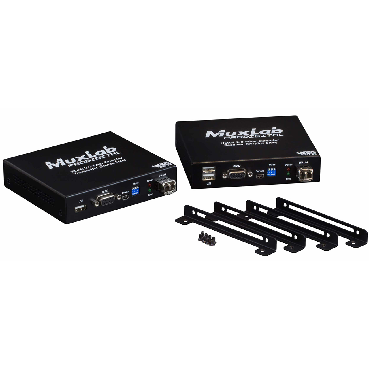 500485 Muxlab HDMI 2.0 Fiber Extender Kit Single Mode