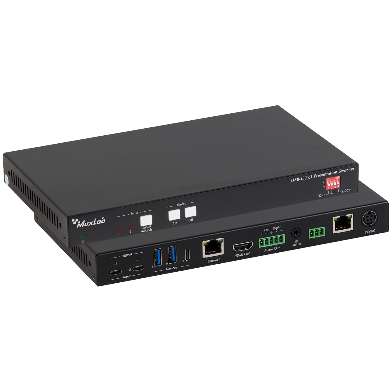 500531 MuxLab USB-C 2x1 Presentation Switcher