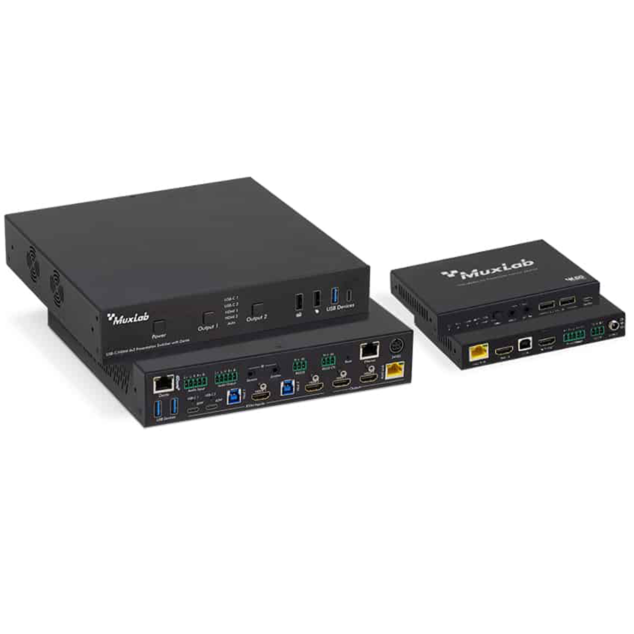 500532 MuxLab USB-C/HDMI 4x2 Presentation Switcher W/Dante