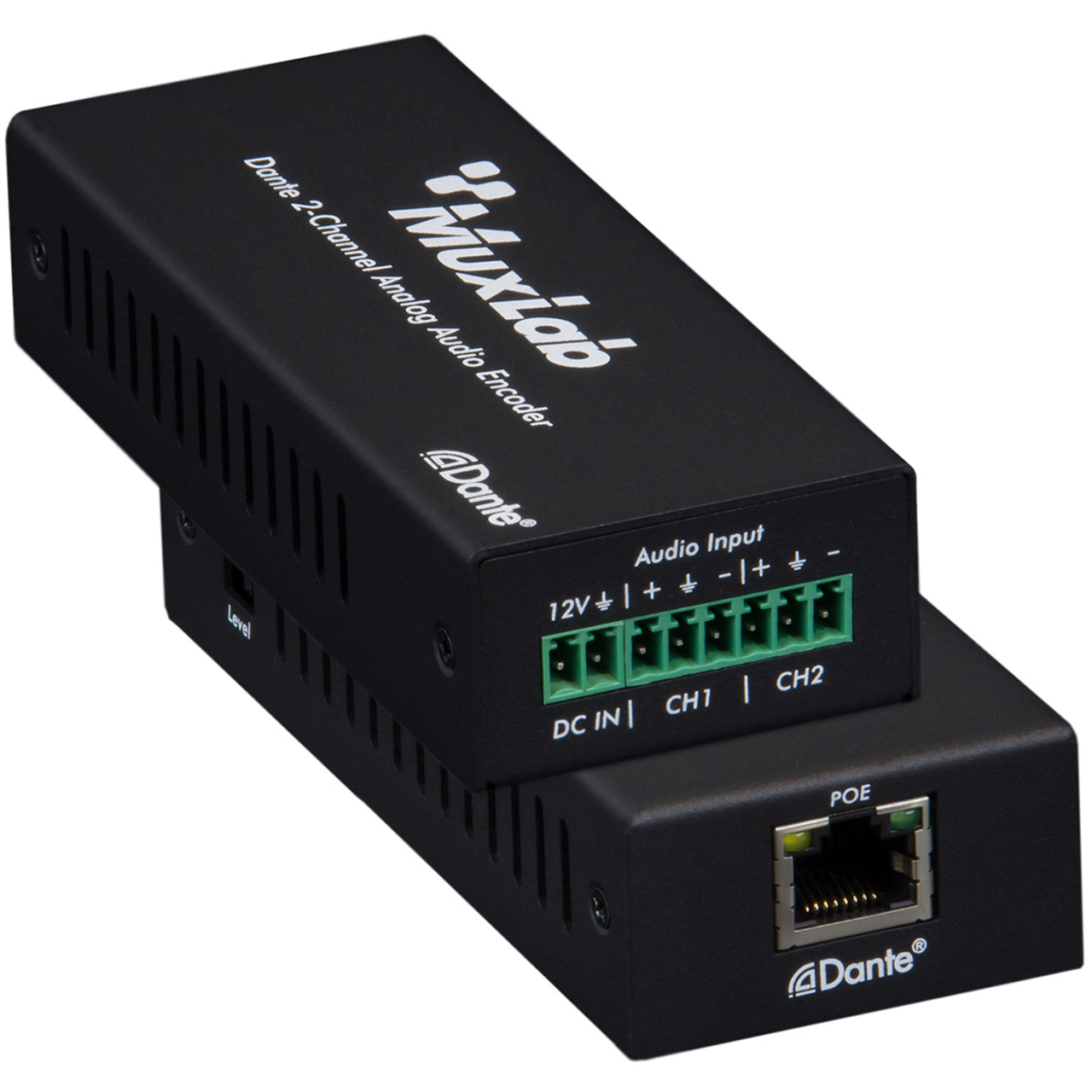 500551 MuxLab Dante 2-Channel Analog Audio Encoder